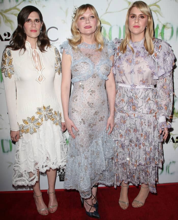 Laura Mulleavy, Kirsten Dunst, and Kate Mulleavy at the "Woodshock" premiere