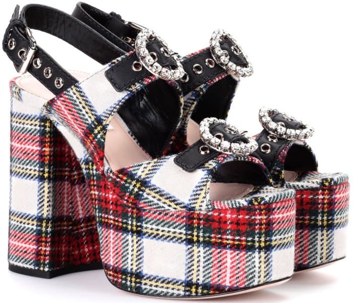 Miu Miu tartan platform sandals