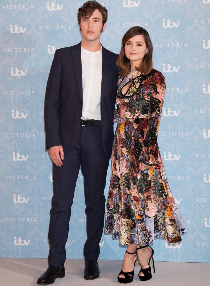 Tom Hughes towered over Jenna Coleman at the Victoria season two launch, emphasizing the striking height contrast between the 6'1" actor and his petite co-star in towering black platforms