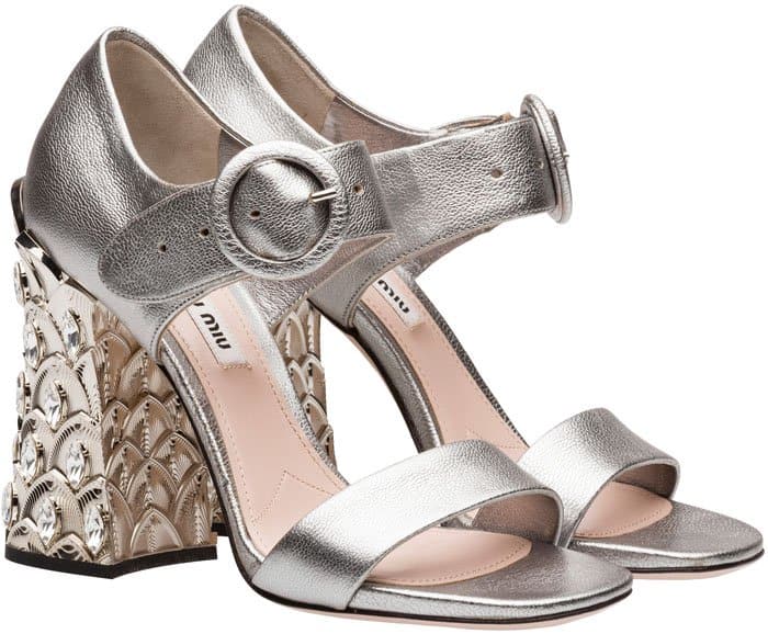 Miu Miu metallic goat leather sandals