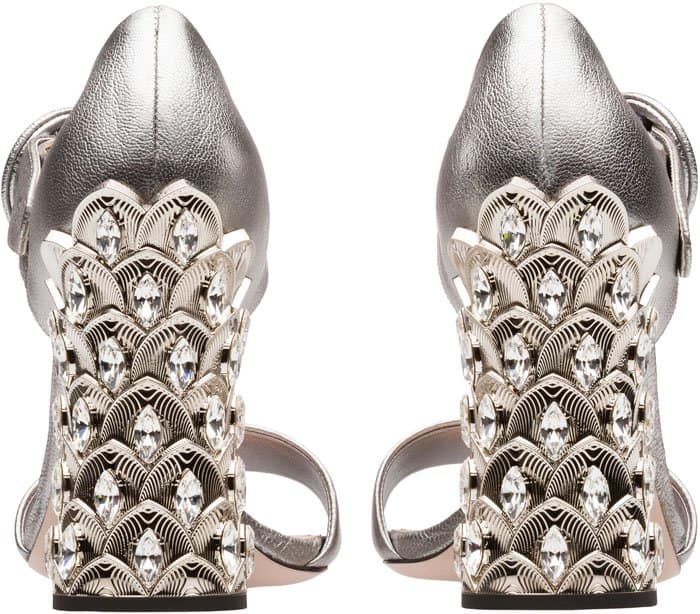 Miu Miu metallic goat leather sandals