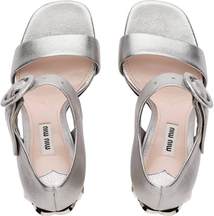 Miu Miu metallic goat leather sandals