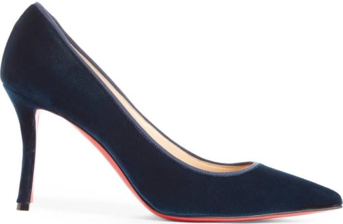Christian Louboutin "Decoltish" pumps in petrol velvet
