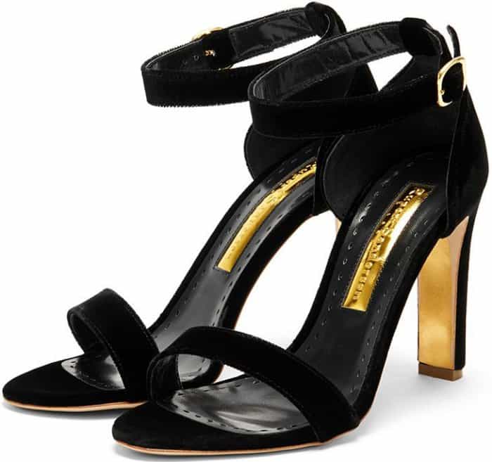 Black Velvet Rupert Sanderson "Myril" Sandals