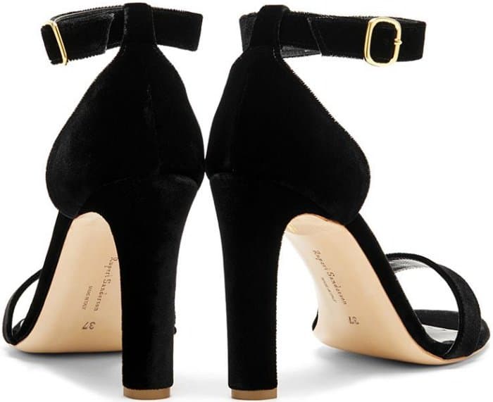 Black Velvet Rupert Sanderson "Myril" Sandals