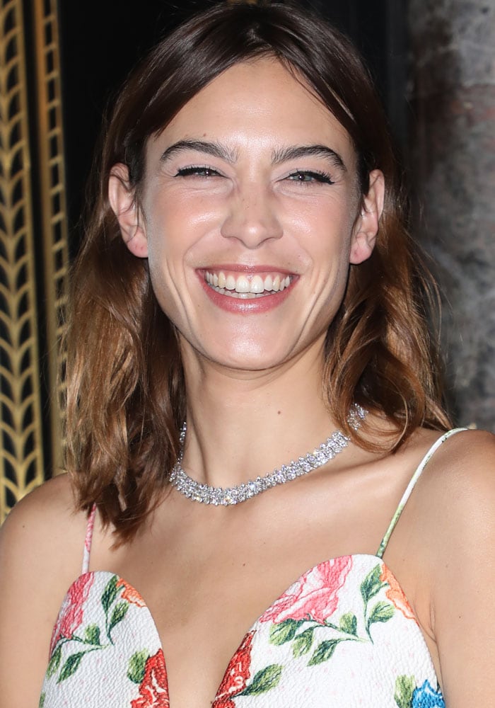Alexa Chung unveils the Tiffany Co. 2017 Christmas windows in London on November 6, 2017
