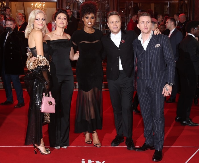 Jennifer Hudson (center) arrives at the 2017 ITV Gala in London, joining fellow celebrities like Pixie Lott, Emma Willis, Olly Murs, and Danny Jones on the red carpet