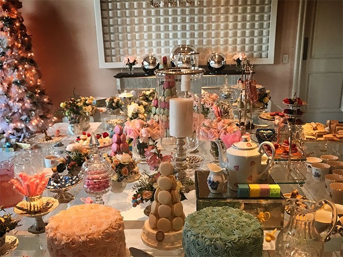 Paris Hilton's Instagram snap of the baby shower table spread arranged and decorated by their mother, Kathy Hilton. -- posted on November 21, 2017.