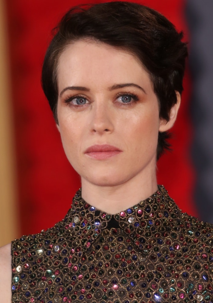 Claire Foy wearing a Christian Dior Spring 2018 dress at Netflix’s "The Crown" Season 2 world premiere