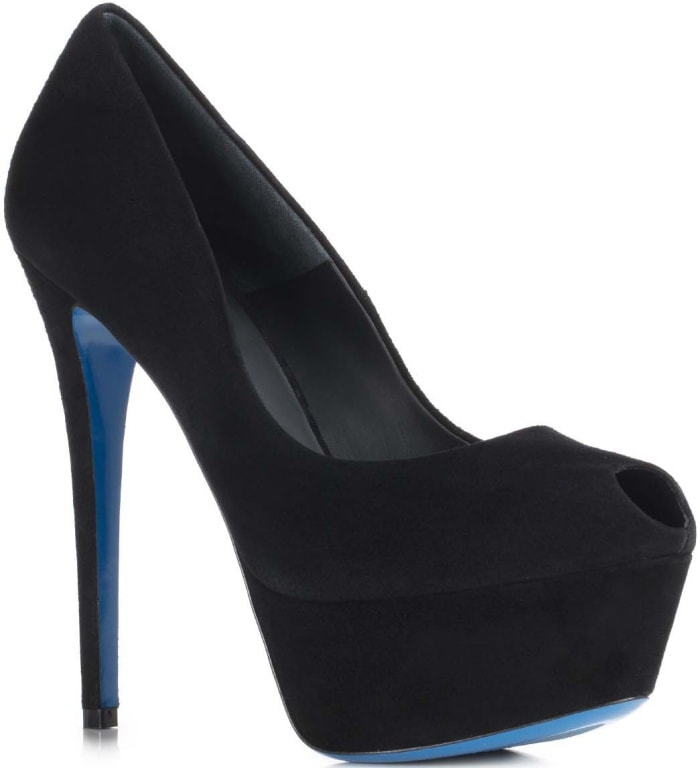 Black Loriblu Platform Peep-Toe Pumps