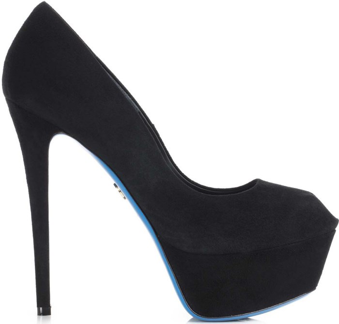 Black Loriblu Platform Peep-Toe Pumps