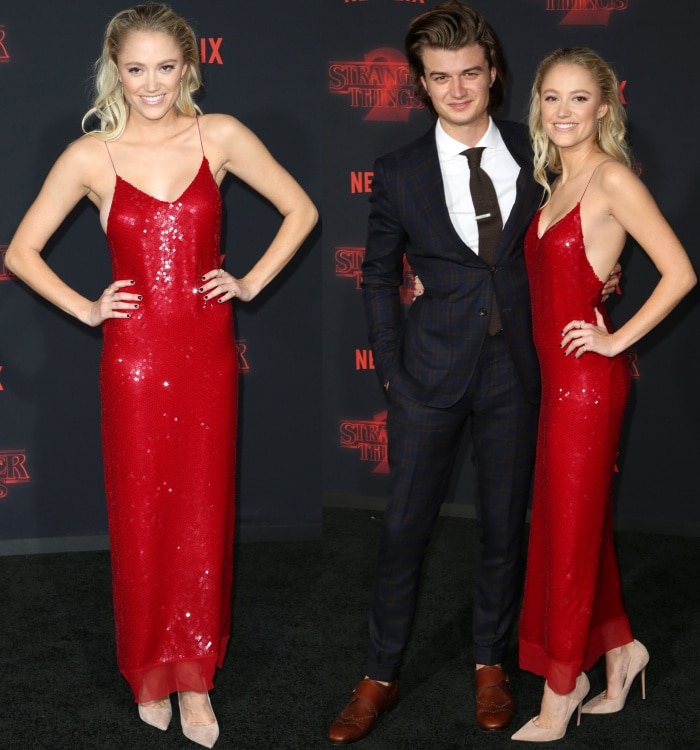 Maika Monroe with Joe Keery at Netflix’s "Stranger Things" Season 2 premiere