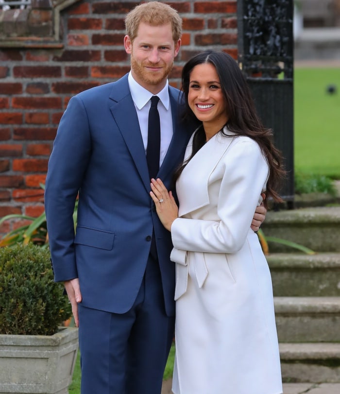 Prince Harry and Meghan Markle announcing their engagement during a photocall held at Kensington Palace in London