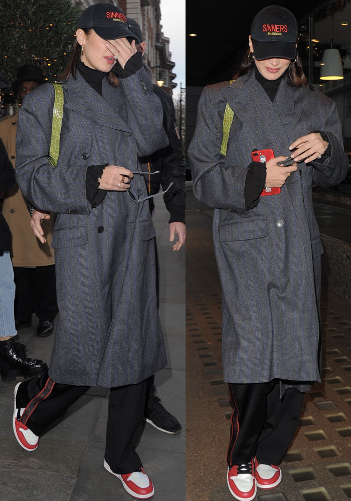 Bella Hadid out and about in London on December 9, 2017