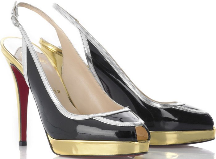 Christian Louboutin "Fox Trot" Peep Toe Platform Sandals
