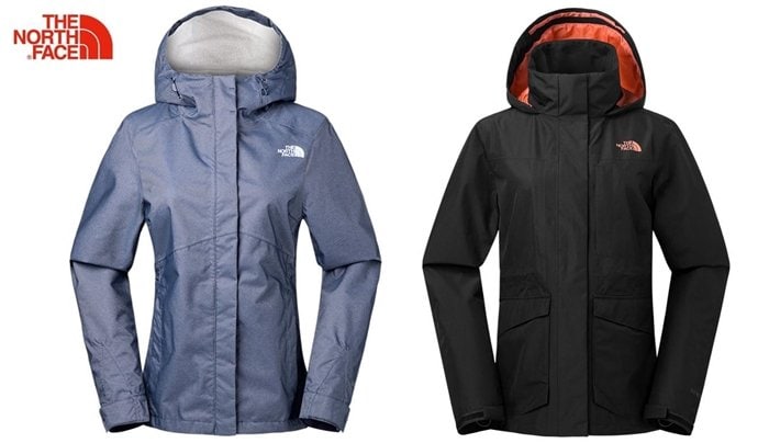 Comparison of authentic The North Face jackets, highlighting style variations and the brand’s iconic logo placement