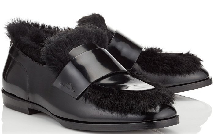 Jimmy Choo "Tedi/F" loafers with rabbit fur