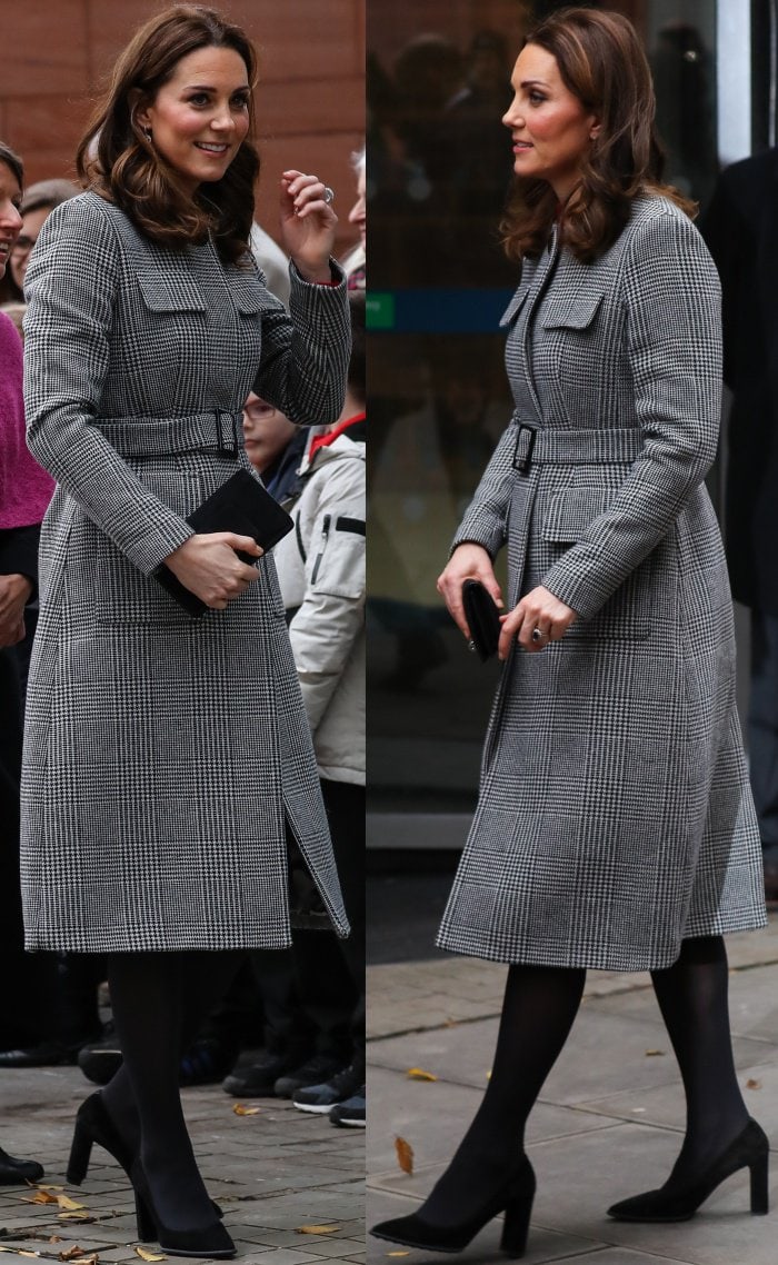 Kate Middleton wearing the military-inspired L.K. Bennett "Delli" coat