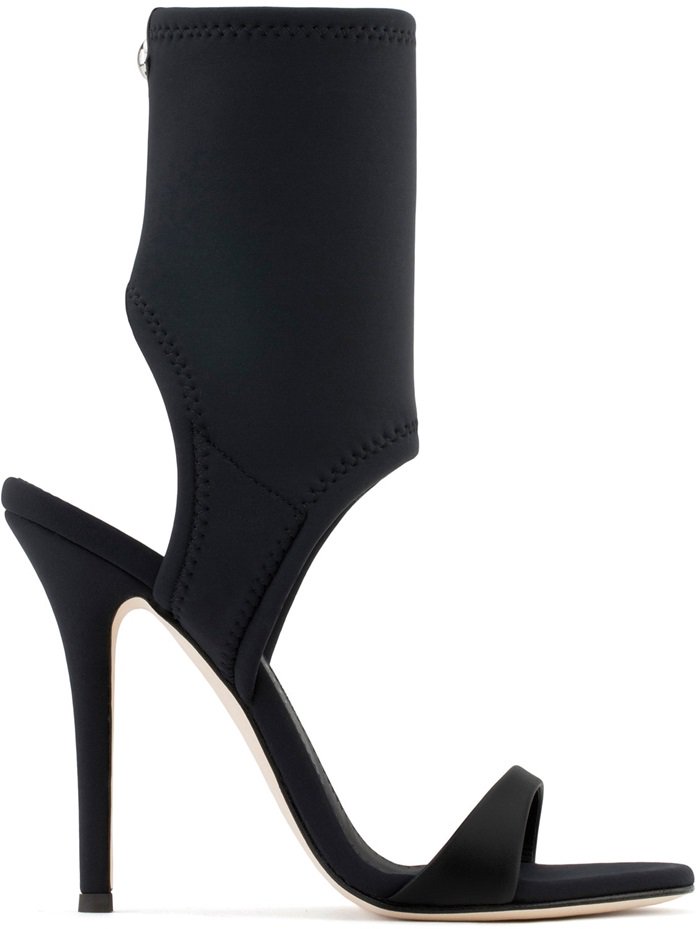 Black neoprene open-toe 'Agnes' boots