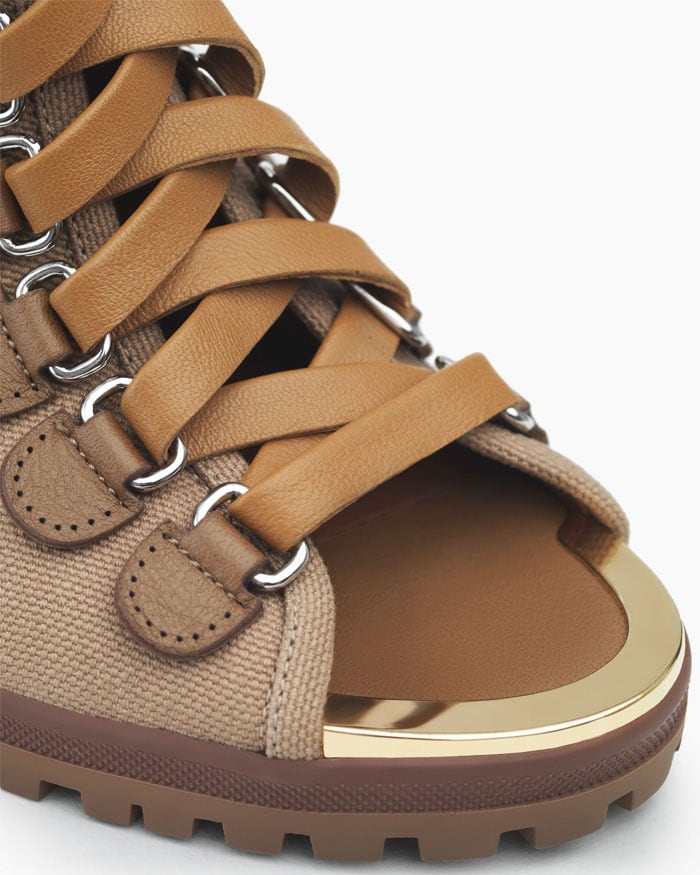 Chloe "River" lace-up wedge booties