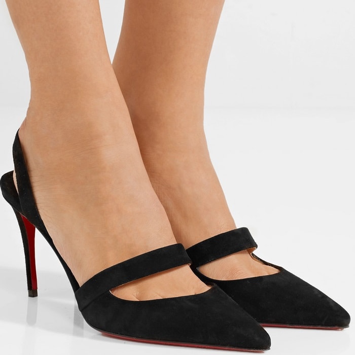Christian Louboutin Actina 85 suede slingback pumps