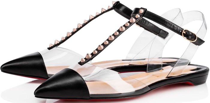 Christian Louboutin 'Nosy Spikes Flat' Slingbacks