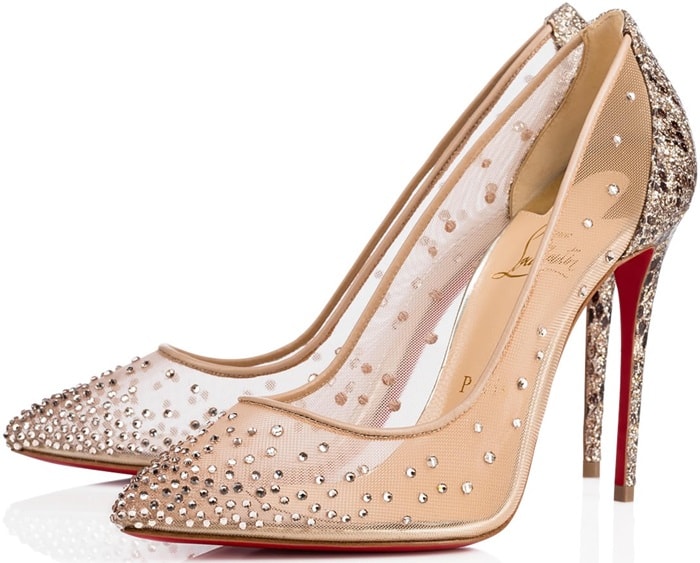 Glittered Roccia Python Print 'Follies Strass' 100 mm Bridal Shoes