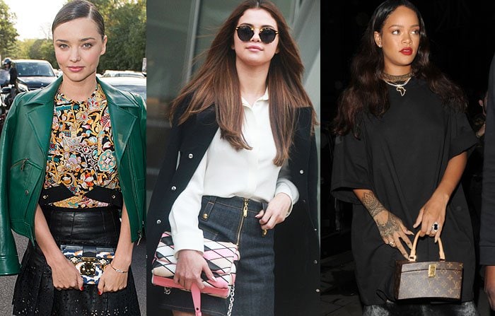 Miranda Kerr, Selena Gomez and Rihanna love their Louis Vuitton purses