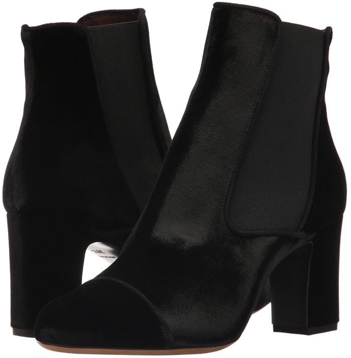Black velvet 'Kiki' 75 ankle boots