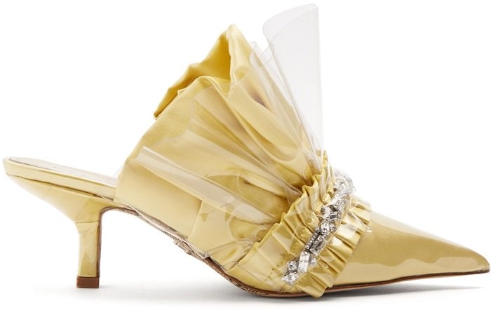 Paciotti By Midnight Crystal embellished kitten-heel mule