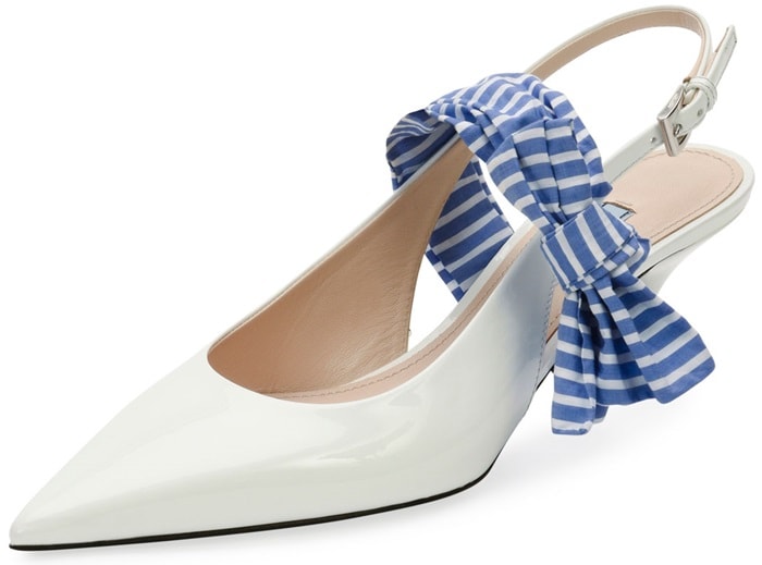 Prada Large Bow Slingback Pumps