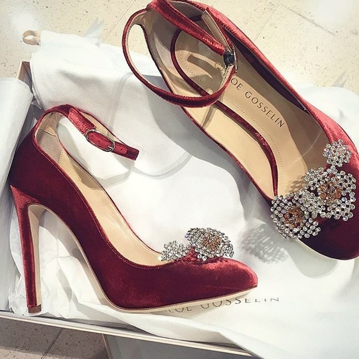 Rust red leather 'Helix pumps' from Chloe Gosselin