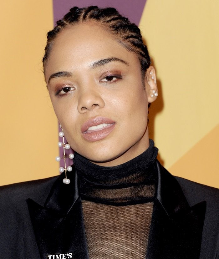 Tessa Thompson accessorized with Mateo earrings