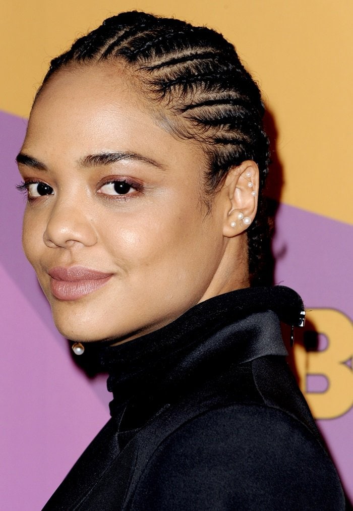 Tessa Thompson accessorized with Mateo earrings