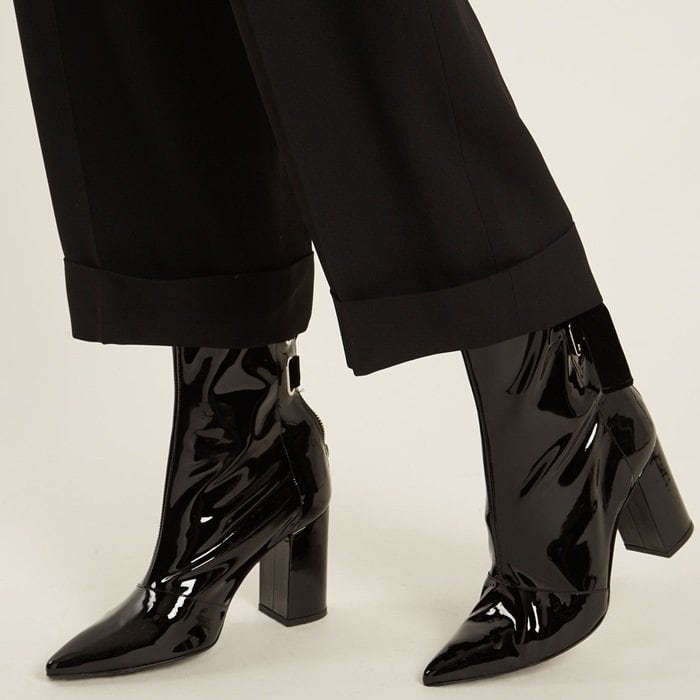Clergerie X Self-Portrait Kibbon patent-leather ankle boots