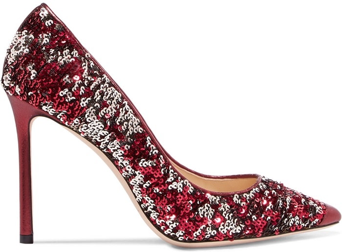 This sparkling pair featuring sparkling double-faced sequins is part of a festive party capsule