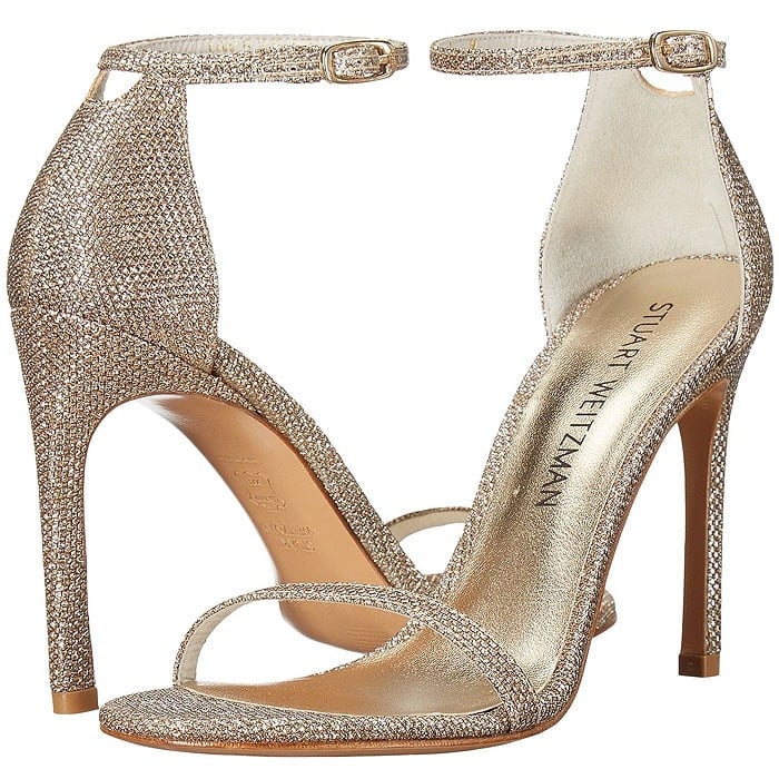 Stuart Weitzman 'Nudistsong' Sandals in Platinum Noir