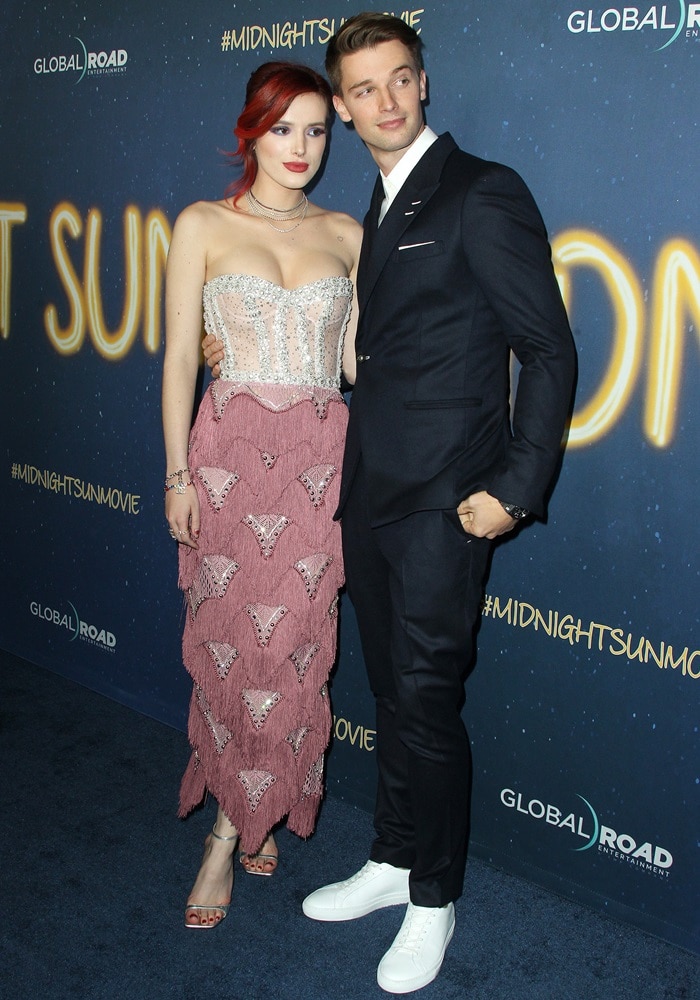 Bella Thorne cozied up to co-star Patrick Schwarzenegger the premiere of their new movie 'Midnight Sun'