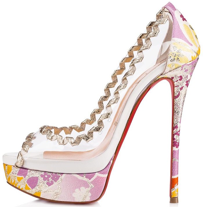 Kimono Inspired Tissu Kyoto "Fictoire" PVC Pumps