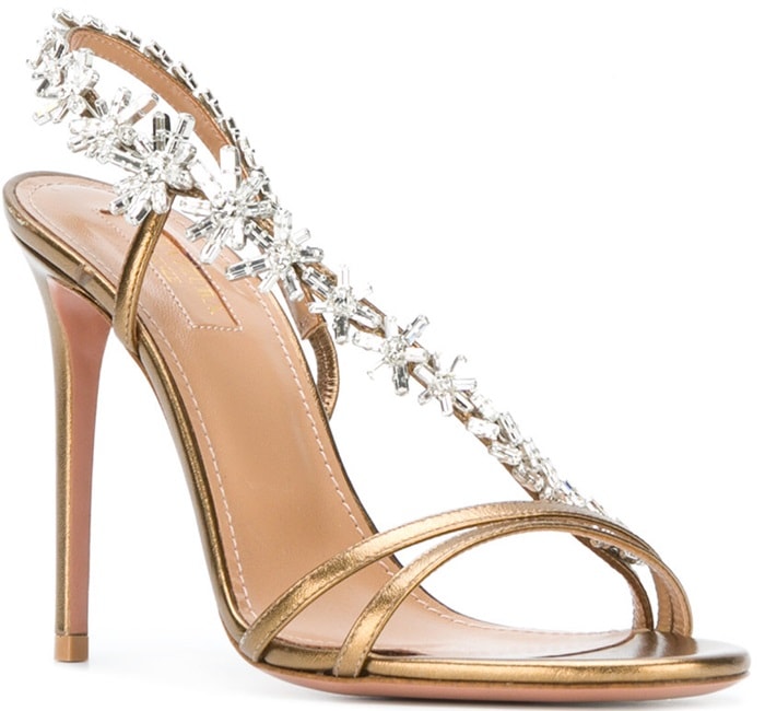 Gold-Tone 'Chateau' Crystal-Embellished Sandals