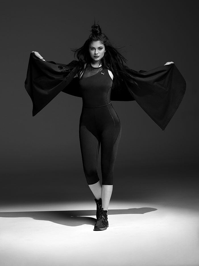 Kylie Jenner modelling the PUMA Swan Pack collection