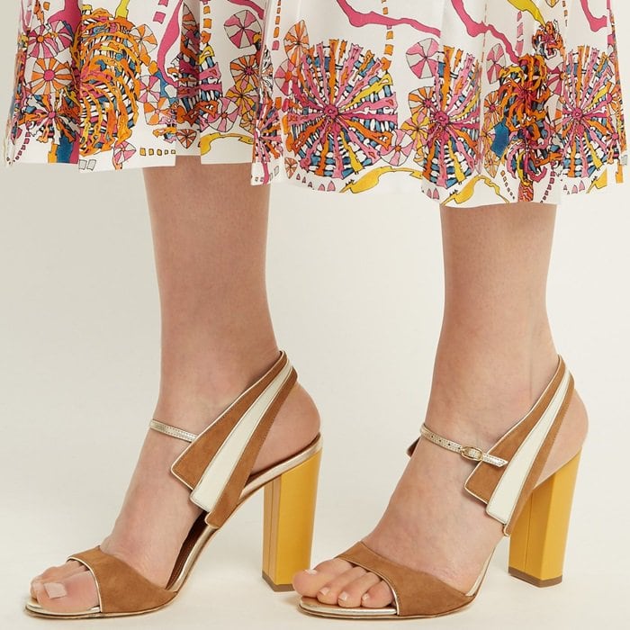 Careen color-block suede sandals