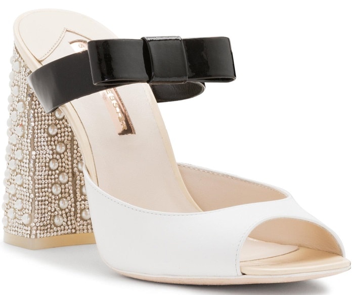 Andie Embellished Two-Tone Leather Mules