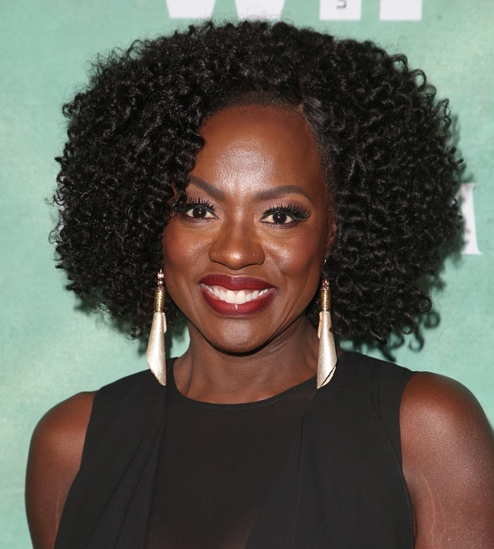 Viola Davis radiated elegance in silver Gwendolyn McCann-Mulamba earrings, which added a bold, sculptural accent to her glamorous look