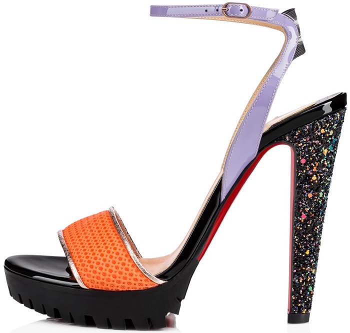 Athluxury 'Volumetric' Sunset Mesh Toe Strap Heels