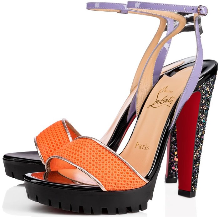 Athluxury 'Volumetric' Opal Mesh Toe Strap Heels