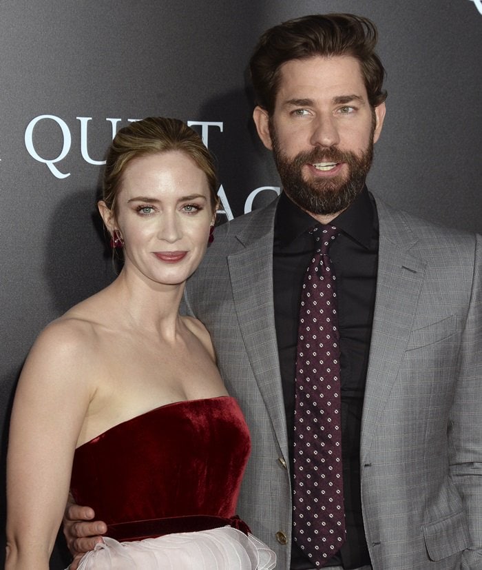 Emily Blunt and John Krasinski at the premiere of A Quiet Place