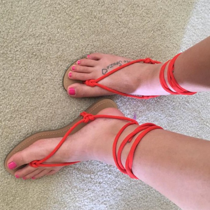 The 'Corrina' no-fuss lace-up sandal features tubular straps with knotted accents