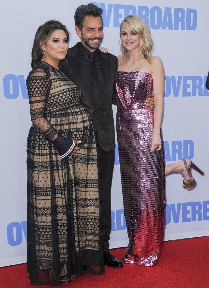 Eva Longoria, Eugenio Derbez, and Anna Faris at the premiere of Overboard