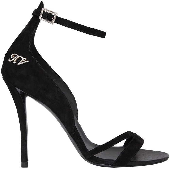 Black Roger Vivier Sin Logo Suede Sandals